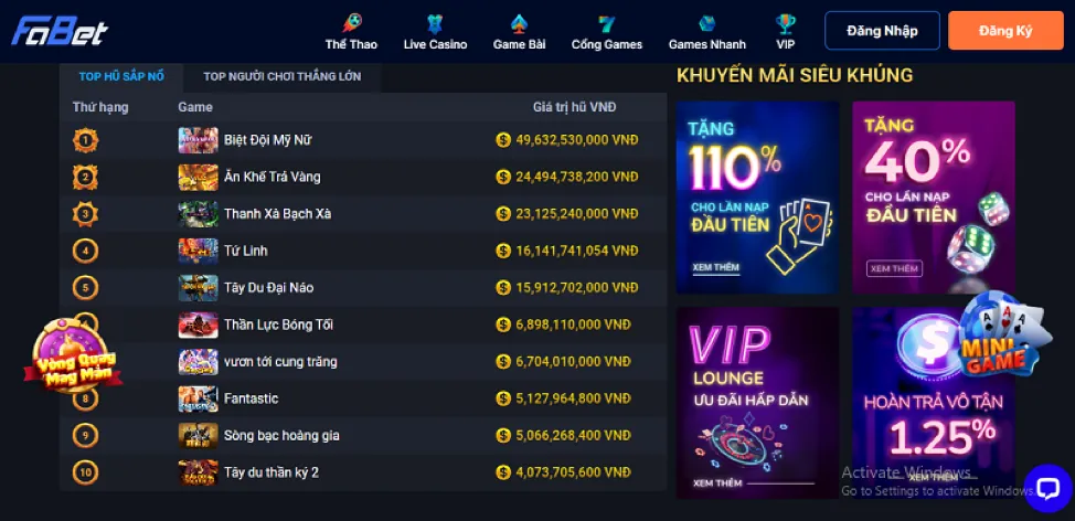Đa dạng trò chơi Bắn Cá 9win